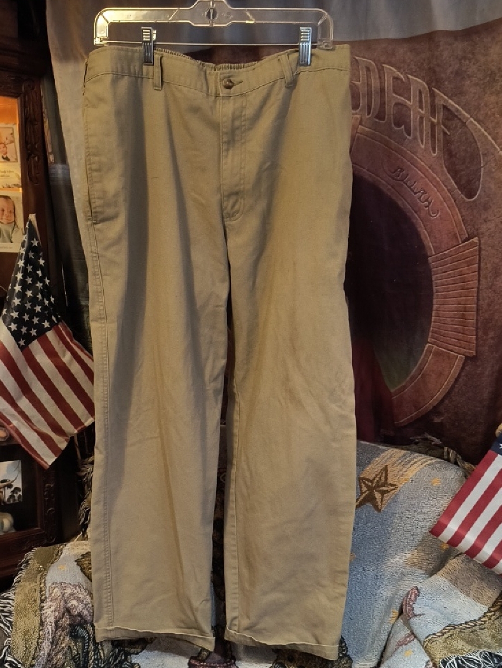 George Men's Khaki Straight-Leg Chinos - Light Tan 36/33